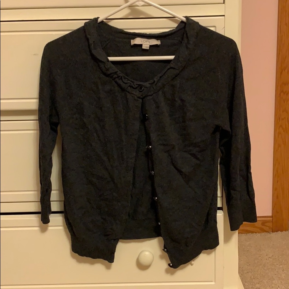 Grey LOFT cardigan